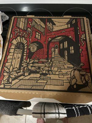 I have to give props for the cool pizza box!