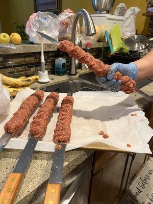 Ground beef kebab