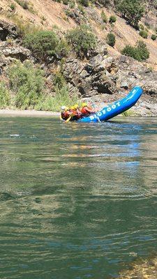 Playing twirly wheelies with the raft!