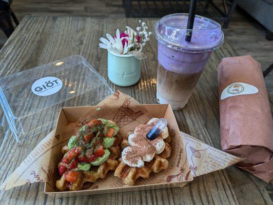 Ube White Coffee, Matcha-Strawberry & Tiramisu Croffles, & Grilled Pork Banh Mi from Banh Appetit