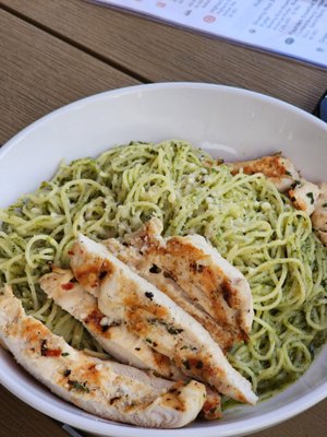 Pesto angel hair with chicken