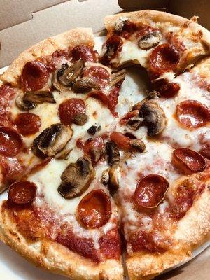 Pepperoni and mushrooms