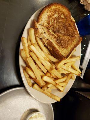 Tuna melt with fries