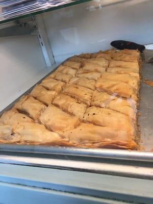 Great Homemade Baklava among other amazing Greek food