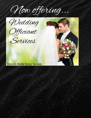 We now offer Wedding Officiant Services.