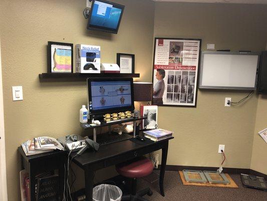 Exam room with computerized analysis.