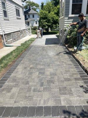 new paver driveway installed west roxbury ma