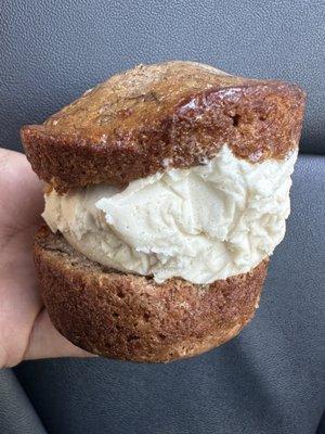 Banana Muffin Stuffed with Ice Cream