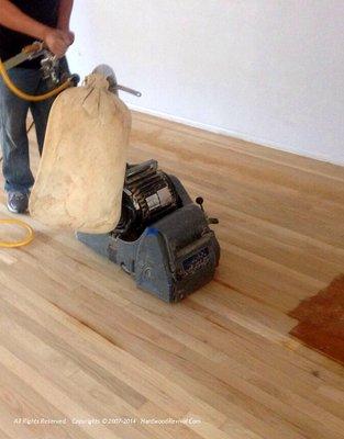 Hardwood floor sanding