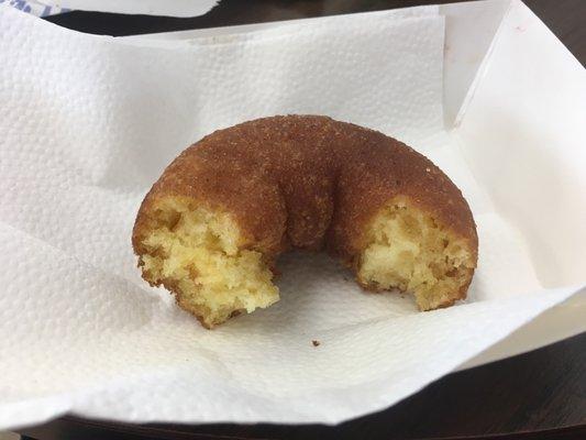 A handmade, still-warm donut--on the house for new and loyal customers!