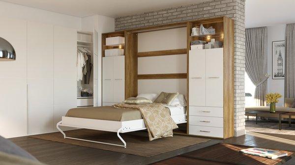 Invento Wall bed with 2 cabinets