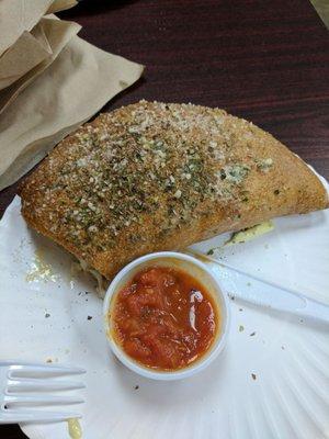 Meat calzone, so good!