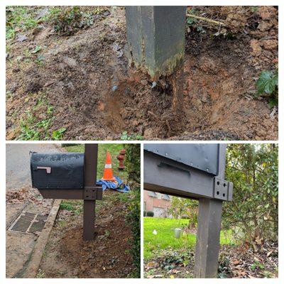 Mailbox post rot rebuild