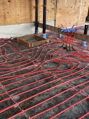 In floor heating installed