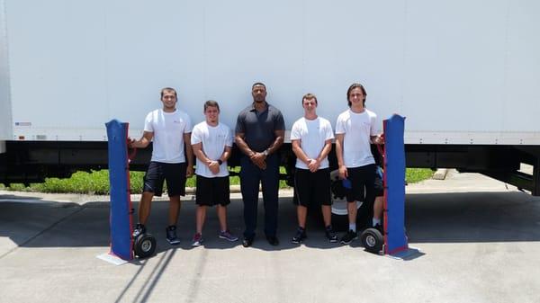 The team looking sharp and ready to move, accompanied by Operations Manager John.