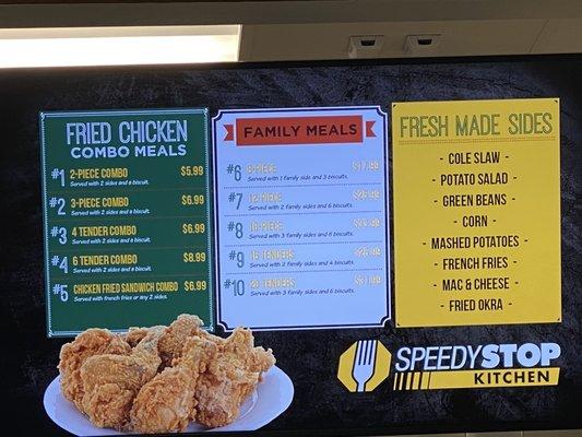 Fried Chicken Menu