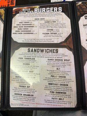 Middle part of menu