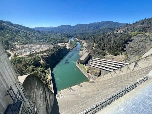 Looking down from the Shasta Dam