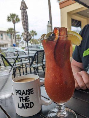 Coffee and bloody Mary