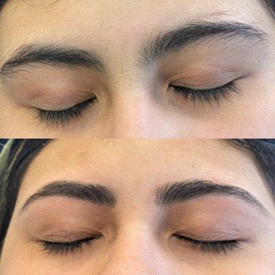 Eyebrow threading and shaping