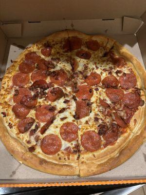 Pepperoni and Bacon pizza