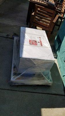 Jet Lathe delivered safely on a small pallet.