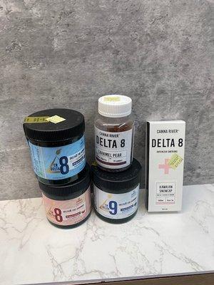 We have Delta 8 and 9. We have it in gummies, liquid, and vape.