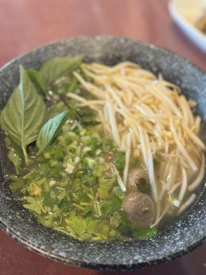 Shrimp and meatball pho