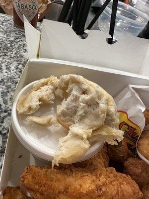 4 Express Tenders Combo they gave me raw dough as a roll