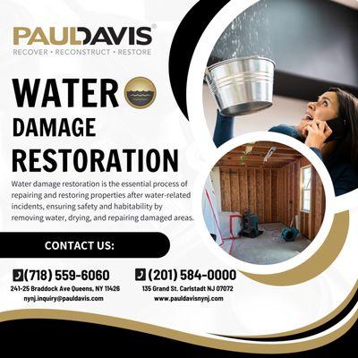 Facing water damage?  Our expert team at Paul Davis Restoration of Metro NYNJ is here to restore your property and protect your investment