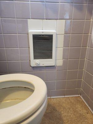 Heater next to toilet