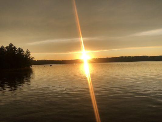 Sunset at the Birches Lakeside campground