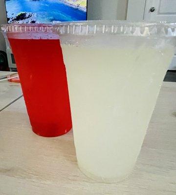 Cherry lemonade and regular lemonade