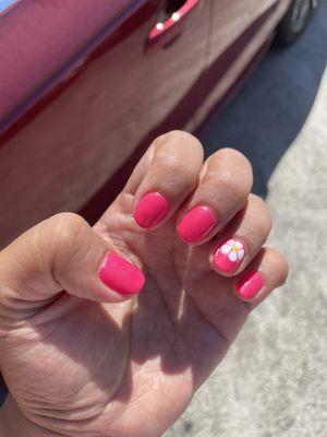 Hot pink nails