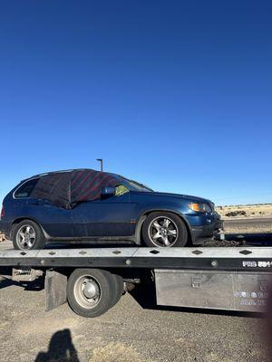 Two windows stuck open, engine died  Patrick fixed the front window to help us out after towing to gas station. Thank you Patrick! Blessings