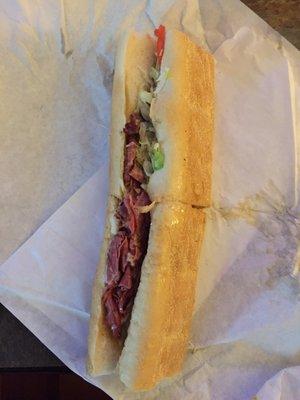 Large Pastrami sub. Yes, the bread to meat ratio was disappointing : (