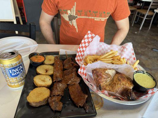 Antichucho and half order of chicken