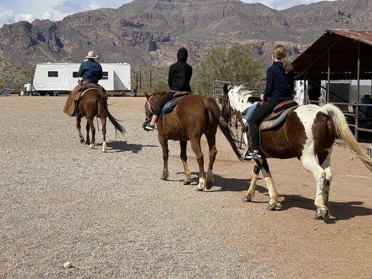 Leaving the ranch.