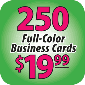 250 Full Color Business Cards $19.99