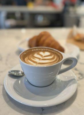 Cappuccino and butter croissant