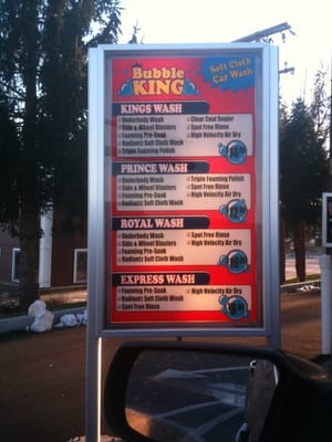 Car wash menu. ;-)