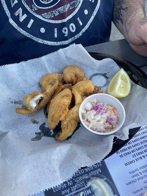 Perch and fried shrimp basket