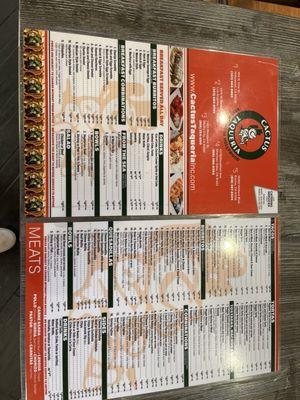 Huge and delicious menu