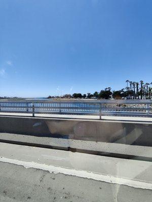 On the bridge... Over the San Diego River!