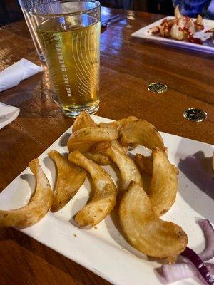 Beer and homemade fries