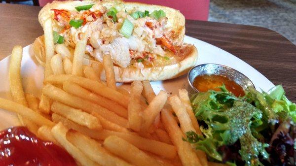 Lobster roll and fries