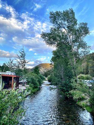 The view from the office. Our RV was backed up on the "river" side. Best spot to be!