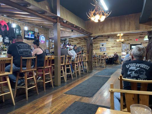 Interior of the restaurant. Doesn't look like much on the outside, but the inside is rather fun.