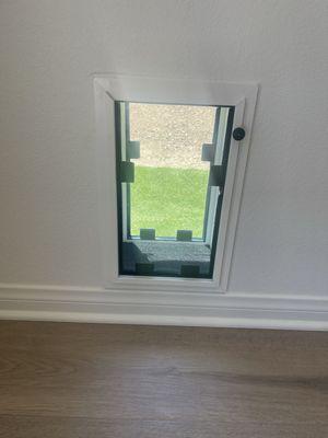 Dog door from inside