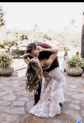 Ernie captured Christian tipping his bride after their ceremony to give her a beautiful kiss showing his love for his new bride